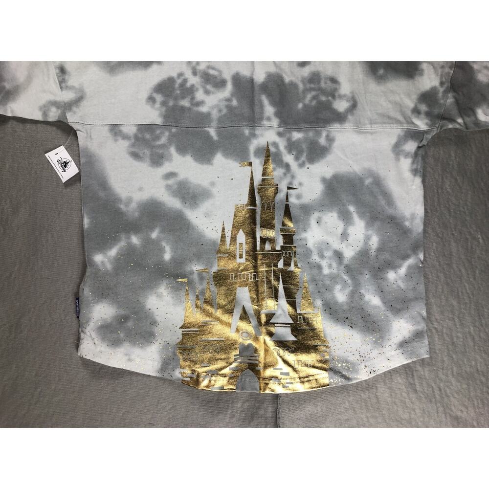 New Disney Parks Sweatshirt S Tie Dye Spirit Jersey Gold Cinderella Castle 2026 - Picture 9 of 11